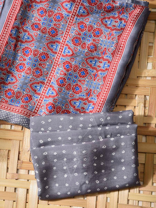 Grey Vasansi Silk Dress Material