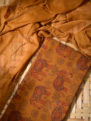 Brown  Cotton Dress Material