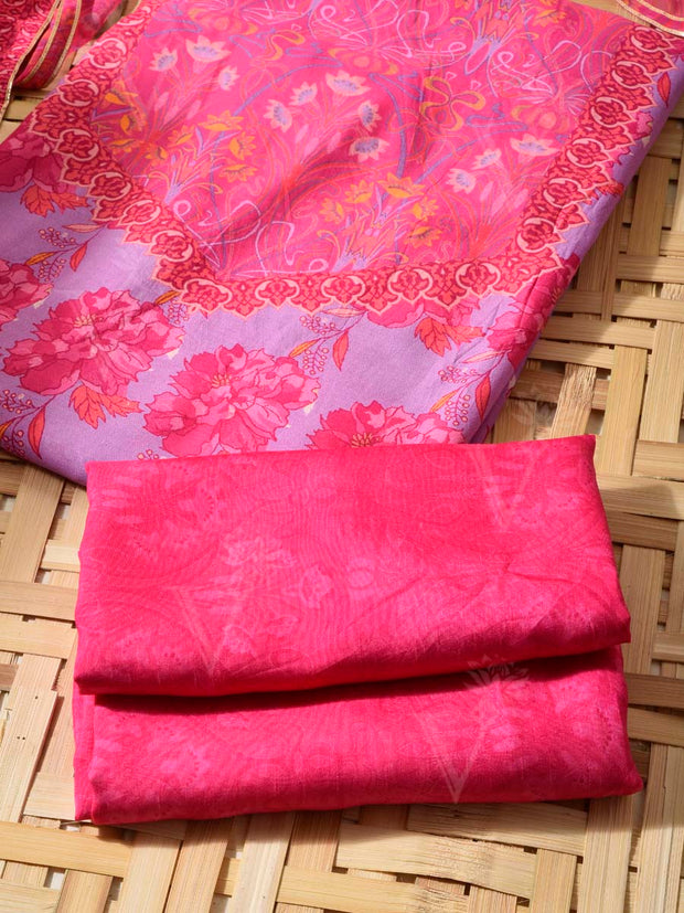 Pink Vasansi Silk Dress Material