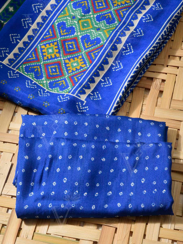 Blue Vasansi Silk Dress Material