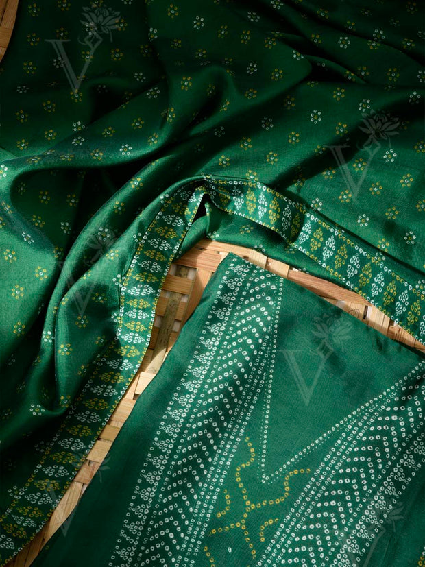 Green Vasansi Silk Dress Material