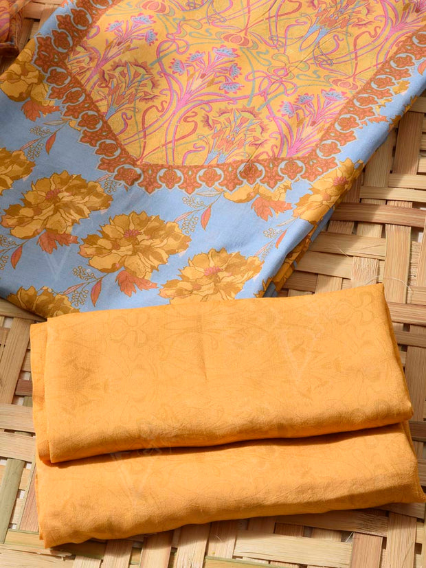 Blue Vasansi Silk Dress Material