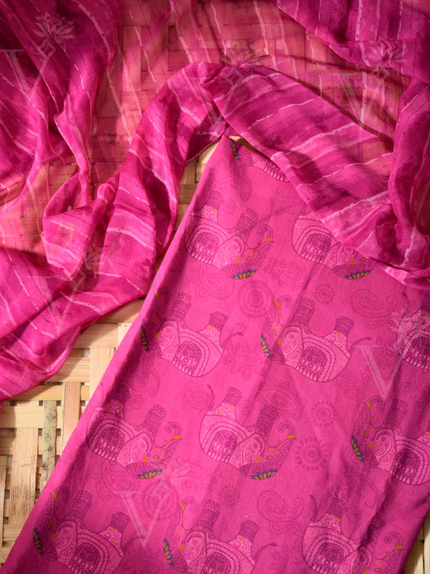 Black Vasansi Silk Dress Material