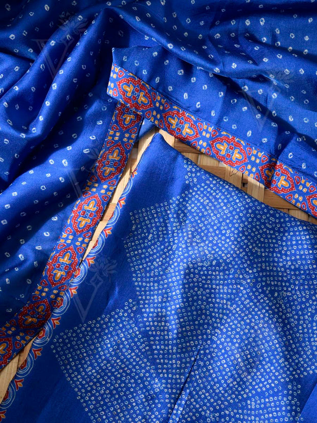 Blue Vasansi Silk Dress Material