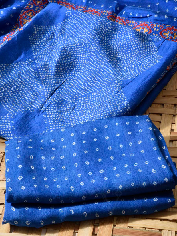 Blue Vasansi Silk Dress Material