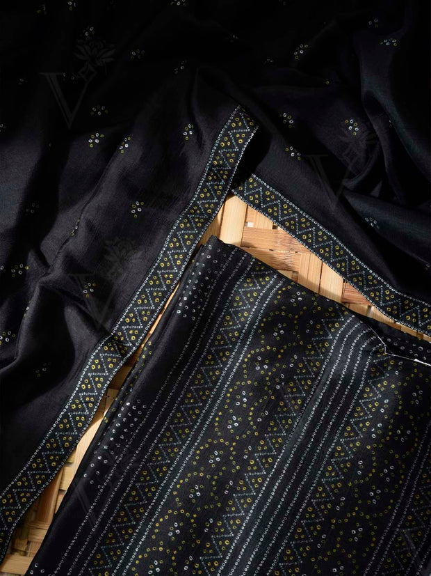 Black Vasansi Silk Dress Material