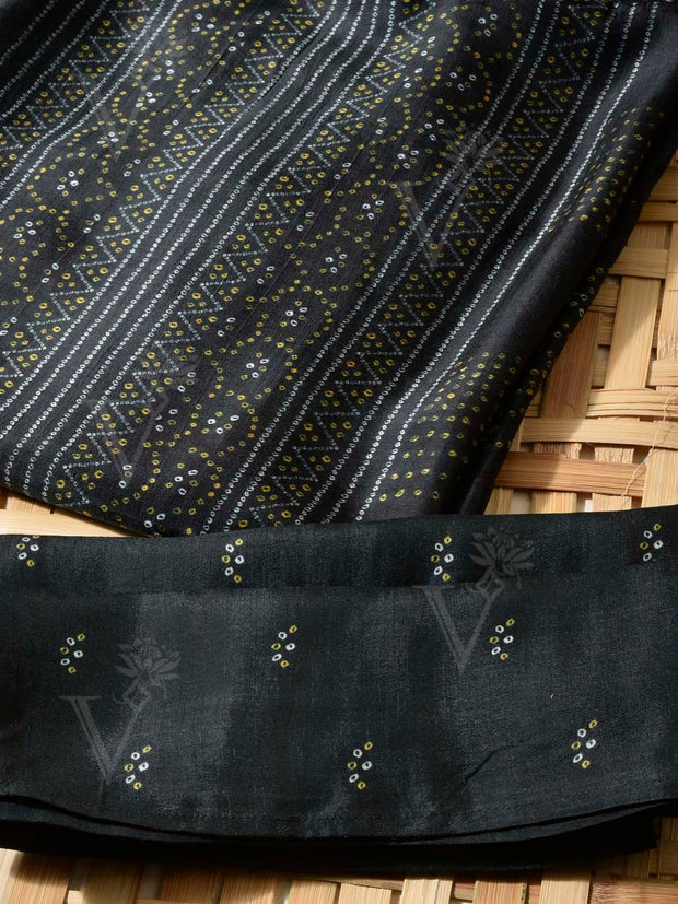 Black Vasansi Silk Dress Material