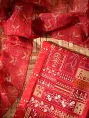 Red Cotton Dress Material