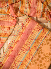 Ochre Cotton Silk Dress Material