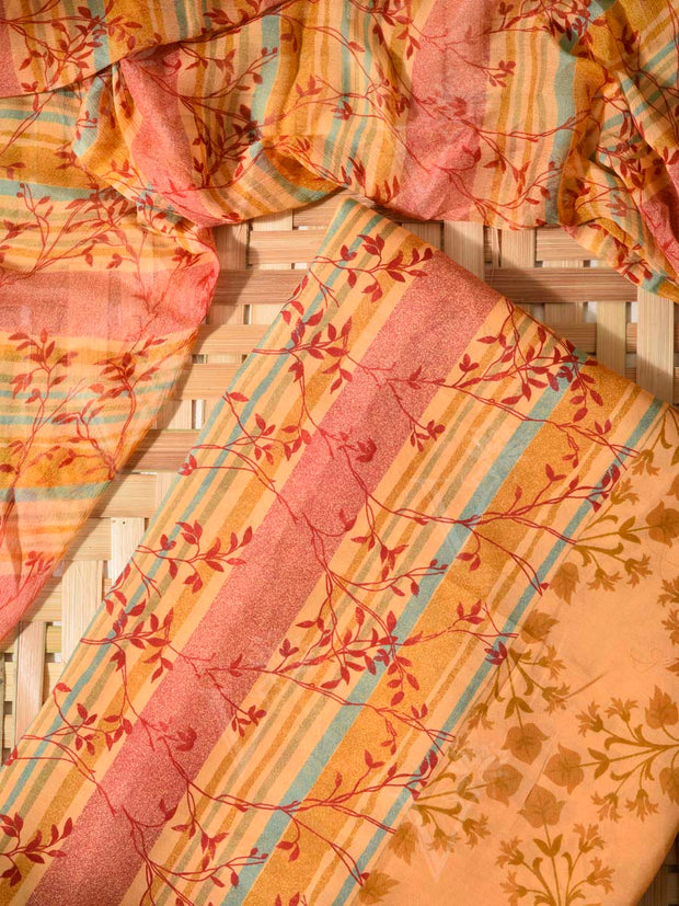 Ochre Cotton Silk Dress Material