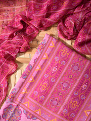 Lilac Cotton Silk Dress Material