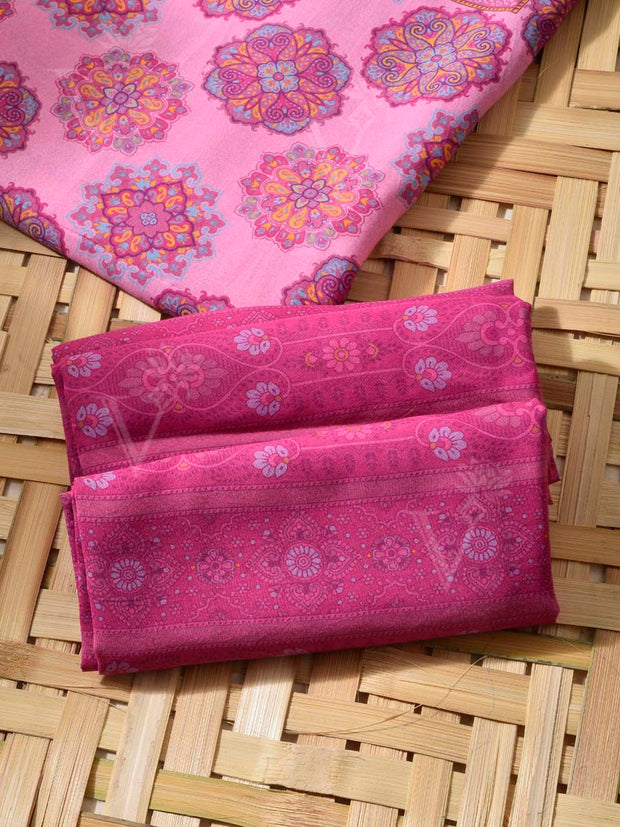 Lilac Cotton Silk Dress Material