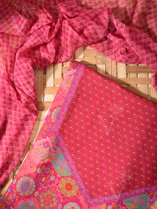 Pink Cotton Silk Dress Material