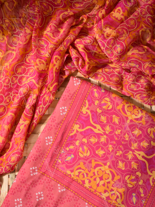 Pink Cotton Silk Dress Material