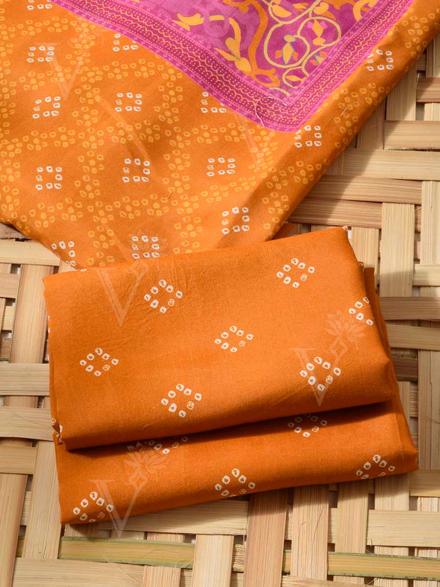 Mustard Cotton Silk Dress Material