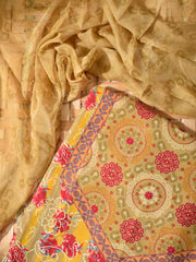 Olive Green Cotton Silk Dress Material