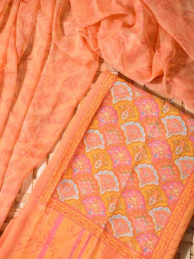 Peach Cotton Silk Dress Material