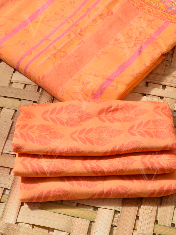 Peach Cotton Silk Dress Material