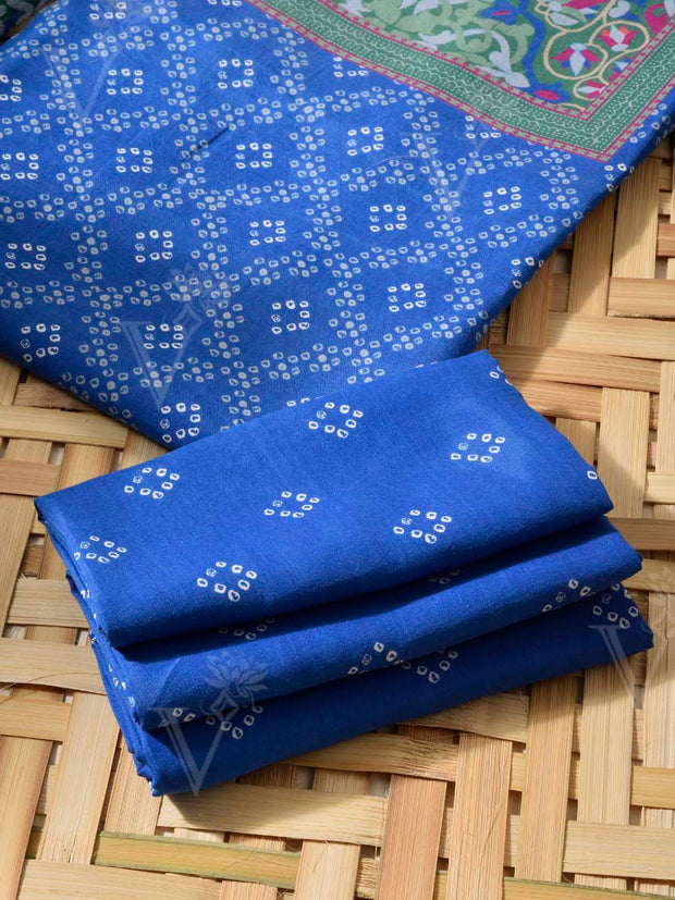 Blue Cotton Silk Dress Material