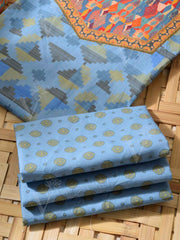 Blue Cotton Dress Material