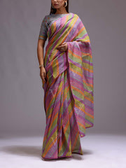 STP, MTO, DD28, Mutli color, Leheriya, Chanderi, Printed, Saree, karwa24