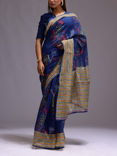 STP, MTO, DD28, Blue , Chanderi , Printed , Saree