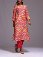 Pink Vasansi Silk Printed Kurti