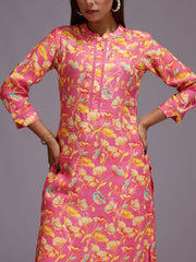 Pink Vasansi Silk Printed Kurti