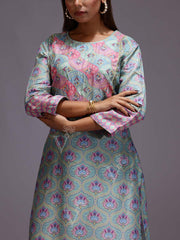 Green Vasansi Silk Printed Kurti