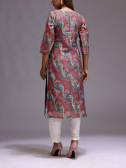 Grey Cotton Printed Kurti