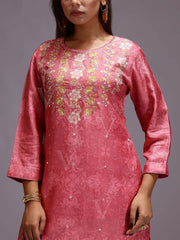 French Pink Vasansi Silk Printed Kurti