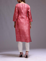 French Pink Vasansi Silk Printed Kurti