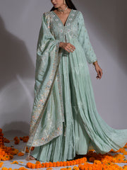 Green Kurta and Palazzo Set