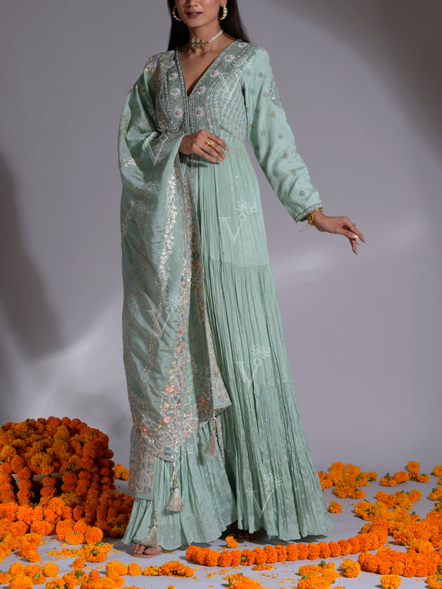 Green Kurta and Palazzo Set