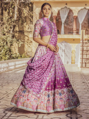 Lilac Ombre Silk Highlighted Lehenga Set