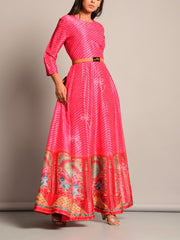 Anarkali, Anarkalis, Leheriya, Printed, Suit, Traditional, Monsoon, Floor Length, Silk