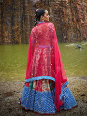 Multicolor Gota Patti Vasansi Silk Lehenga Set