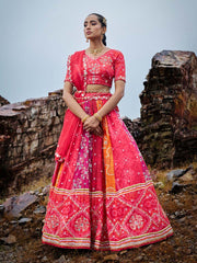 Multicolor Gota Patti Vasansi Silk Lehenga