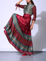 Maroon Vasansi Silk Anarkali Gown