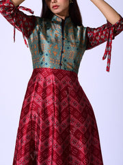 Maroon Vasansi Silk Anarkali Gown