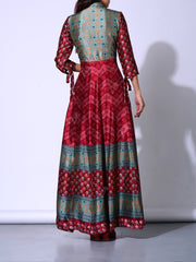 Maroon Vasansi Silk Anarkali Gown