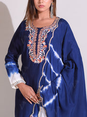 Blue Chanderi Suit Set