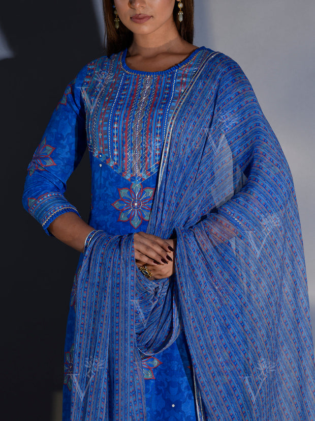 Blue Vasansi Silk Suit Set
