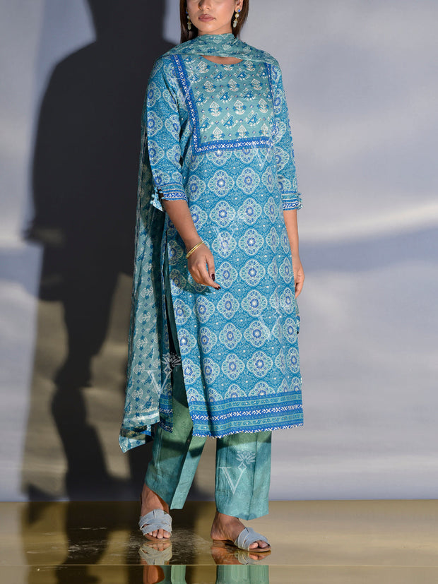 Light Blue Vasansi Silk Suit Set