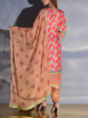 Light Brown and Pink Vasansi Silk Suit Set