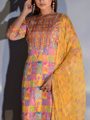 Yellow Vasansi Silk Printed Suit Set