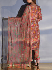 Brown Vasansi Silk Printed Suit Set