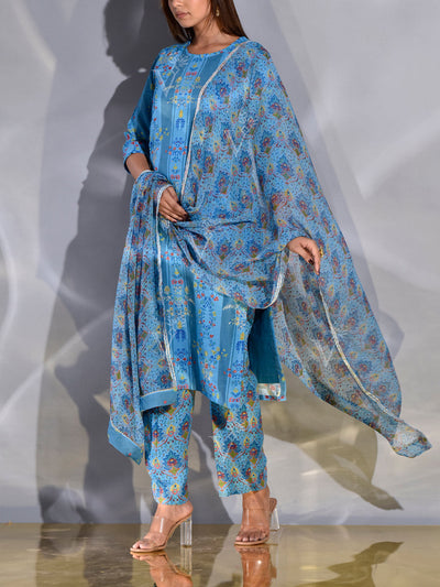 Blue Vasansi Silk Suit Set