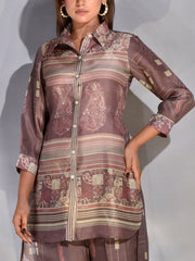 Brown Vasansi Silk Printed Co-ord Set