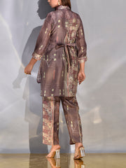 Brown Vasansi Silk Printed Co-ord Set